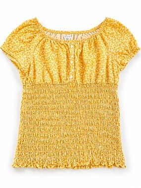abercrombie kids Yellow Floral Smocked Top